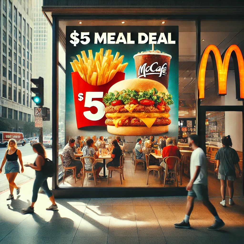 McDonald's sees first U.S. comparable sales decline since 2020 amid economic pressures. The $5 Meal Deal boosts traffic, aiming to restore growth.