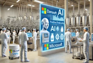 Danone partners with Microsoft to train 100,000 employees in AI, enhancing efficiency and innovation in the dairy industry, leading digital transformation efforts.